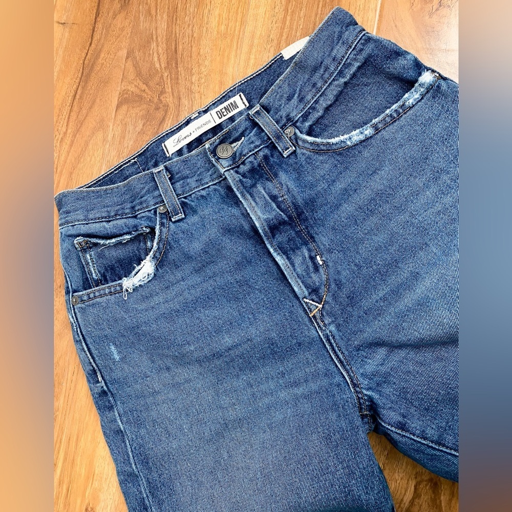 Lovers + Friends Nolan Jeans Distressed Ripped Button Fly High Rise Straight 26 - Picture 9 of 12